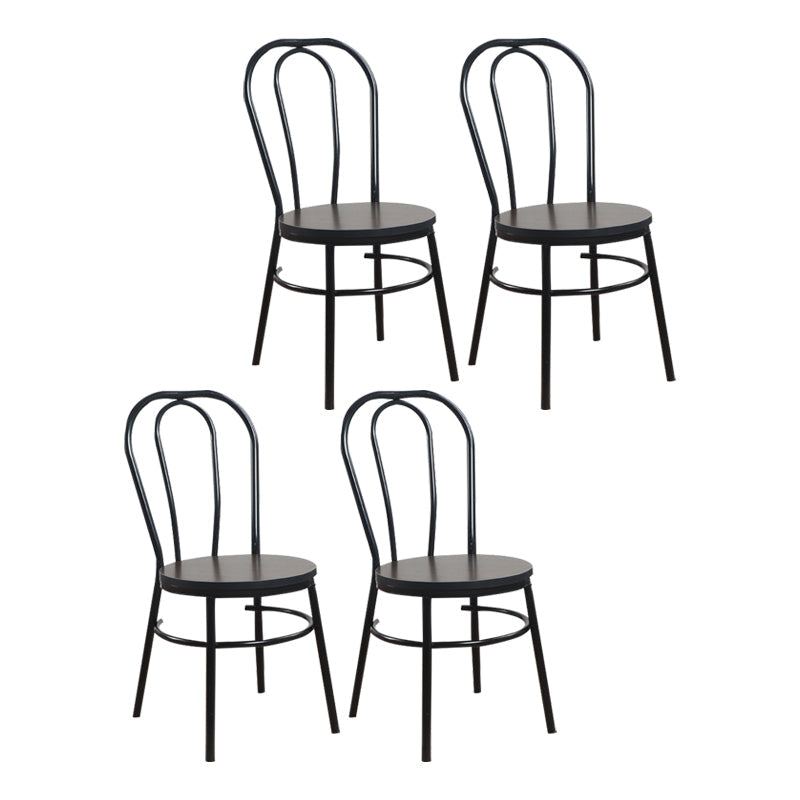 Contemporary Metal Dining Room Chairs Open Back Dining Armless Chair for Home Use Black 4 Piece Set Clearhalo ' kitchen&dining_furn' 'Dining Chairs' 'Dining Tables & Seating' 'dining_chair' 'furn' 'furn_dining_chair' 'Furniture' 'furniture_dining_chair' 'Kitchen & Dining Furniture' 'kitchen' 4129591