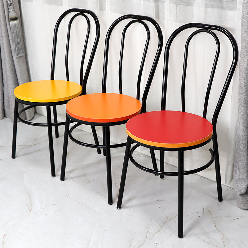 Contemporary Metal Dining Room Chairs Open Back Dining Armless Chair for Home Use Clearhalo ' kitchen&dining_furn' 'Dining Chairs' 'Dining Tables & Seating' 'dining_chair' 'furn' 'furn_dining_chair' 'Furniture' 'furniture_dining_chair' 'Kitchen & Dining Furniture' 'kitchen' 4129592