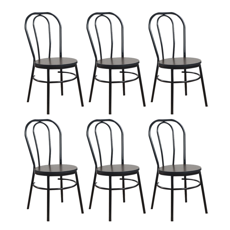 Contemporary Metal Dining Room Chairs Open Back Dining Armless Chair for Home Use Black 6 Piece Set Clearhalo ' kitchen&dining_furn' 'Dining Chairs' 'Dining Tables & Seating' 'dining_chair' 'furn' 'furn_dining_chair' 'Furniture' 'furniture_dining_chair' 'Kitchen & Dining Furniture' 'kitchen' 4129593