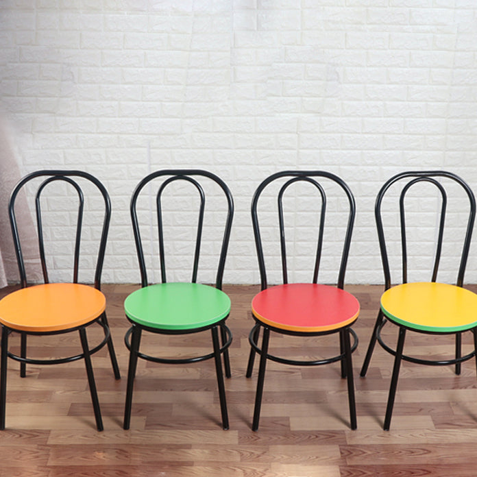 Contemporary Metal Dining Room Chairs Open Back Dining Armless Chair for Home Use Clearhalo ' kitchen&dining_furn' 'Dining Chairs' 'Dining Tables & Seating' 'dining_chair' 'furn' 'furn_dining_chair' 'Furniture' 'furniture_dining_chair' 'Kitchen & Dining Furniture' 'kitchen' 4129595