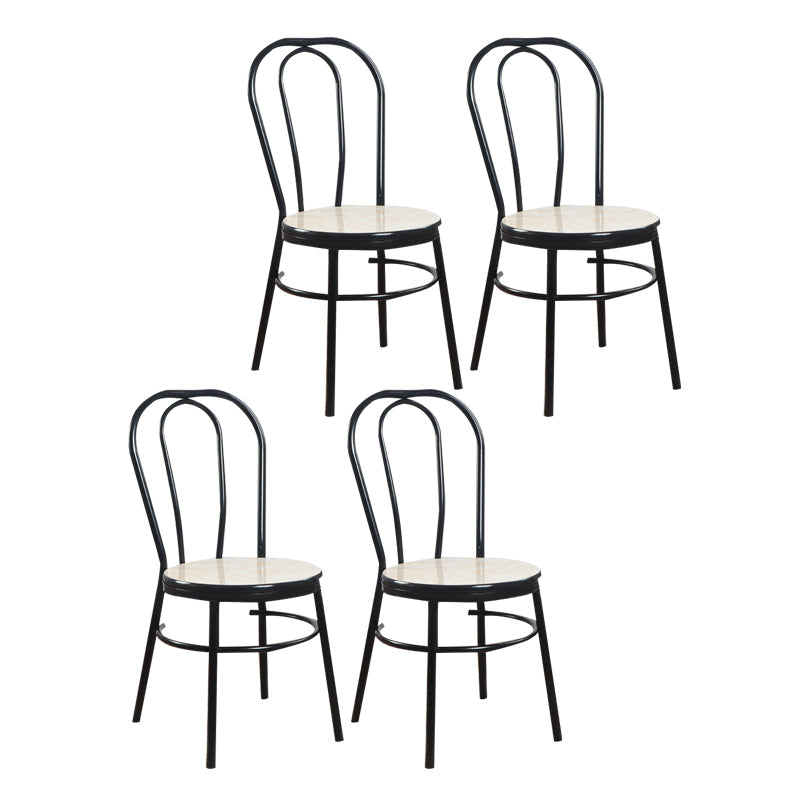 Contemporary Metal Dining Room Chairs Open Back Dining Armless Chair for Home Use White 4 Piece Set Clearhalo ' kitchen&dining_furn' 'Dining Chairs' 'Dining Tables & Seating' 'dining_chair' 'furn' 'furn_dining_chair' 'Furniture' 'furniture_dining_chair' 'Kitchen & Dining Furniture' 'kitchen' 4129598