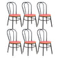 Contemporary Metal Dining Room Chairs Open Back Dining Armless Chair for Home Use Red 6 Piece Set Clearhalo ' kitchen&dining_furn' 'Dining Chairs' 'Dining Tables & Seating' 'dining_chair' 'furn' 'furn_dining_chair' 'Furniture' 'furniture_dining_chair' 'Kitchen & Dining Furniture' 'kitchen' 4129607