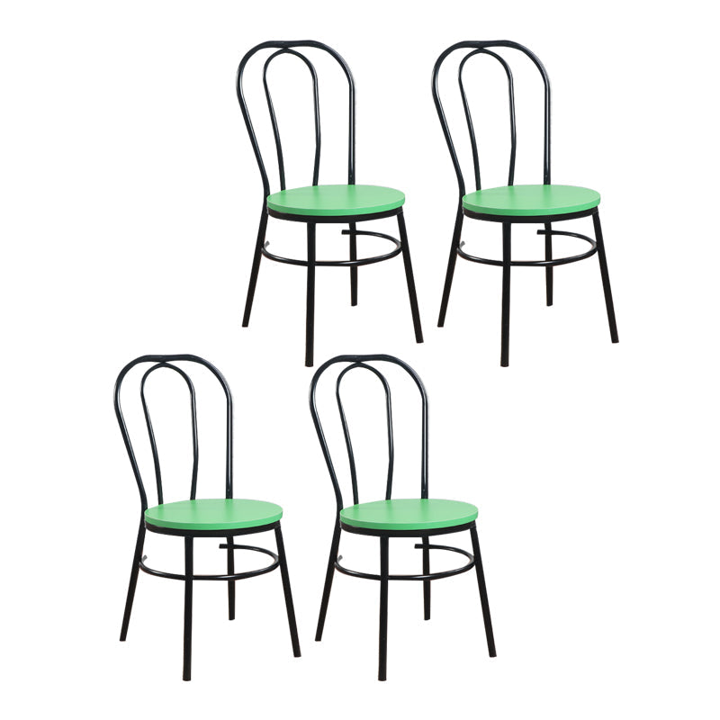 Contemporary Metal Dining Room Chairs Open Back Dining Armless Chair for Home Use Green 4 Piece Set Clearhalo ' kitchen&dining_furn' 'Dining Chairs' 'Dining Tables & Seating' 'dining_chair' 'furn' 'furn_dining_chair' 'Furniture' 'furniture_dining_chair' 'Kitchen & Dining Furniture' 'kitchen' 4129612