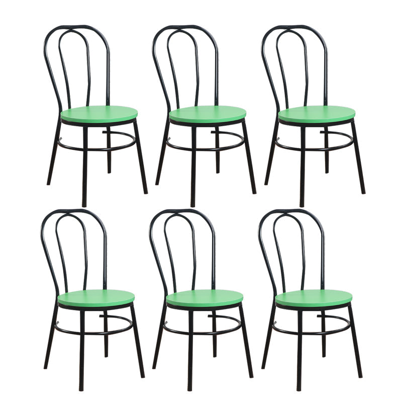 Contemporary Metal Dining Room Chairs Open Back Dining Armless Chair for Home Use Green 6 Piece Set Clearhalo ' kitchen&dining_furn' 'Dining Chairs' 'Dining Tables & Seating' 'dining_chair' 'furn' 'furn_dining_chair' 'Furniture' 'furniture_dining_chair' 'Kitchen & Dining Furniture' 'kitchen' 4129613