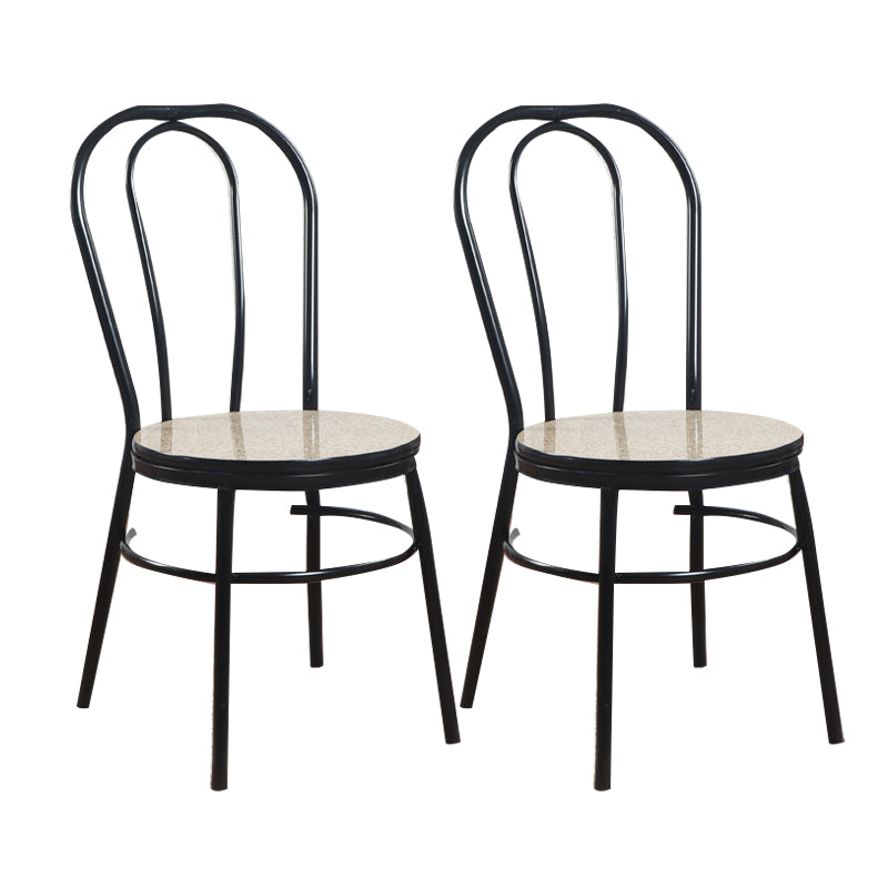 Contemporary Metal Dining Room Chairs Open Back Dining Armless Chair for Home Use Beige 2 Piece Set Clearhalo ' kitchen&dining_furn' 'Dining Chairs' 'Dining Tables & Seating' 'dining_chair' 'furn' 'furn_dining_chair' 'Furniture' 'furniture_dining_chair' 'Kitchen & Dining Furniture' 'kitchen' 4129614