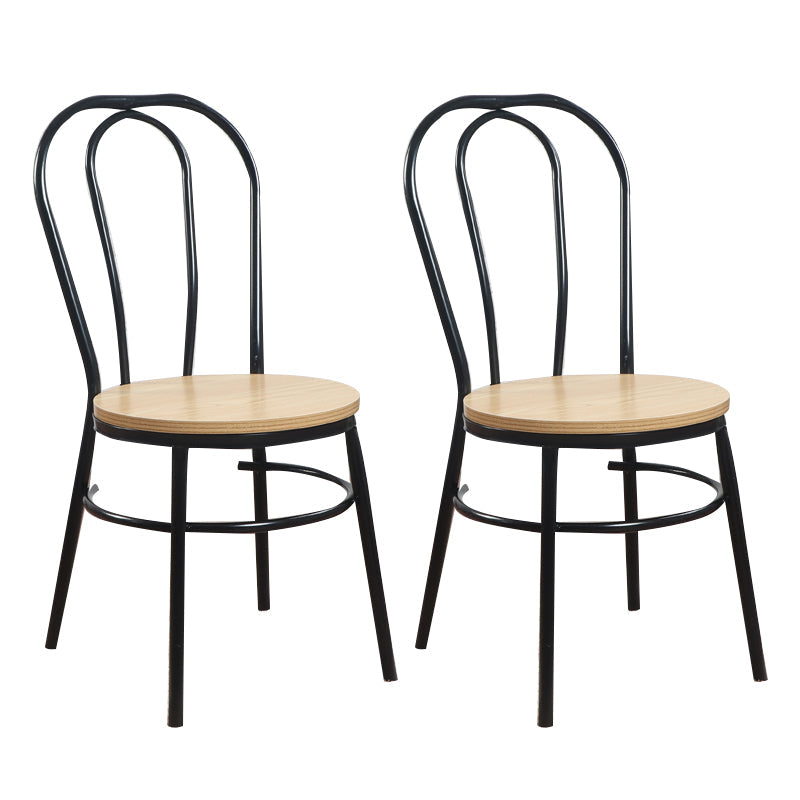 Contemporary Metal Dining Room Chairs Open Back Dining Armless Chair for Home Use Apricot 2 Piece Set Clearhalo ' kitchen&dining_furn' 'Dining Chairs' 'Dining Tables & Seating' 'dining_chair' 'furn' 'furn_dining_chair' 'Furniture' 'furniture_dining_chair' 'Kitchen & Dining Furniture' 'kitchen' 4129617