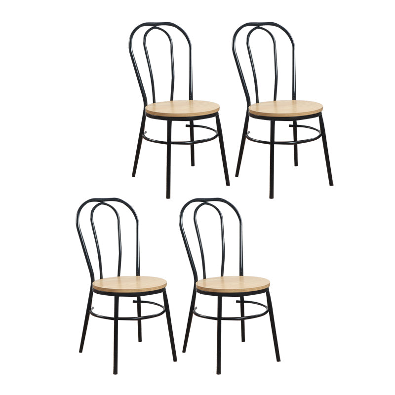 Contemporary Metal Dining Room Chairs Open Back Dining Armless Chair for Home Use Apricot 4 Piece Set Clearhalo ' kitchen&dining_furn' 'Dining Chairs' 'Dining Tables & Seating' 'dining_chair' 'furn' 'furn_dining_chair' 'Furniture' 'furniture_dining_chair' 'Kitchen & Dining Furniture' 'kitchen' 4129618