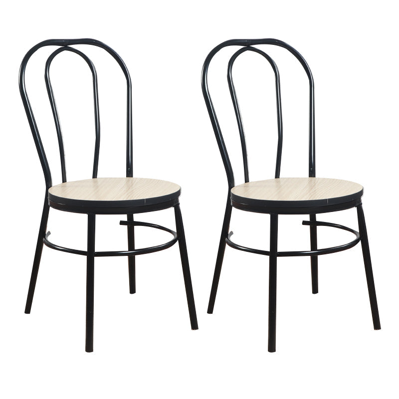 Contemporary Metal Dining Room Chairs Open Back Dining Armless Chair for Home Use White-Apricot 2 Piece Set Clearhalo ' kitchen&dining_furn' 'Dining Chairs' 'Dining Tables & Seating' 'dining_chair' 'furn' 'furn_dining_chair' 'Furniture' 'furniture_dining_chair' 'Kitchen & Dining Furniture' 'kitchen' 4129620