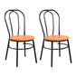 Contemporary Metal Dining Room Chairs Open Back Dining Armless Chair for Home Use Orange 2 Piece Set Clearhalo ' kitchen&dining_furn' 'Dining Chairs' 'Dining Tables & Seating' 'dining_chair' 'furn' 'furn_dining_chair' 'Furniture' 'furniture_dining_chair' 'Kitchen & Dining Furniture' 'kitchen' 4129623