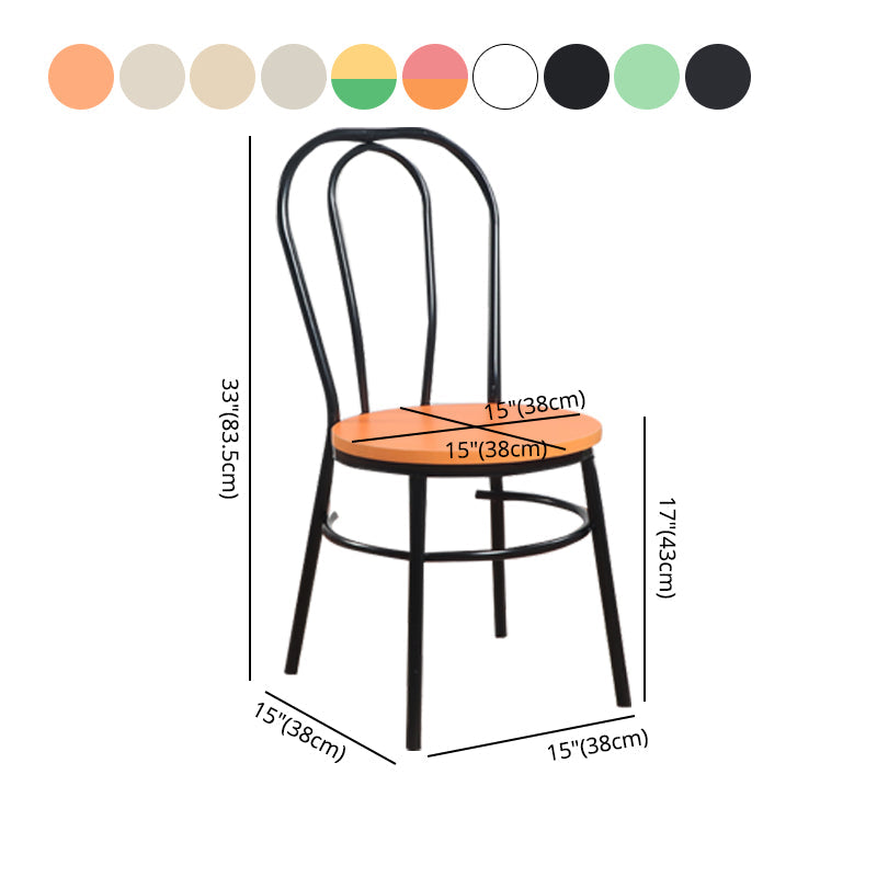 Contemporary Metal Dining Room Chairs Open Back Dining Armless Chair for Home Use Clearhalo ' kitchen&dining_furn' 'Dining Chairs' 'Dining Tables & Seating' 'dining_chair' 'furn' 'furn_dining_chair' 'Furniture' 'furniture_dining_chair' 'Kitchen & Dining Furniture' 'kitchen' 4129626