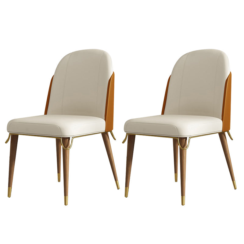 Nordic Style Wood Dining Room Chairs Armless Parsons Chair for Restaurant Use(Set of 2) Orange Clearhalo ' kitchen&dining_furn' 'Dining Chairs' 'Dining Tables & Seating' 'dining_chair' 'furn' 'furn_dining_chair' 'Furniture' 'furniture_dining_chair' 'Kitchen & Dining Furniture' 'kitchen' 4129641
