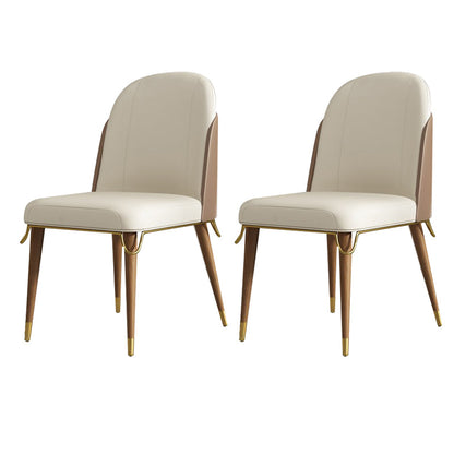 Nordic Style Wood Dining Room Chairs Armless Parsons Chair for Restaurant Use(Set of 2) Apricot-Brown Clearhalo ' kitchen&dining_furn' 'Dining Chairs' 'Dining Tables & Seating' 'dining_chair' 'furn' 'furn_dining_chair' 'Furniture' 'furniture_dining_chair' 'Kitchen & Dining Furniture' 'kitchen' 4129644