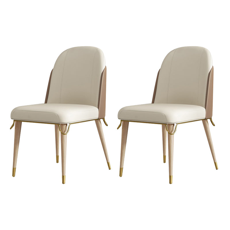 Nordic Style Wood Dining Room Chairs Armless Parsons Chair for Restaurant Use(Set of 2) Pink Clearhalo ' kitchen&dining_furn' 'Dining Chairs' 'Dining Tables & Seating' 'dining_chair' 'furn' 'furn_dining_chair' 'Furniture' 'furniture_dining_chair' 'Kitchen & Dining Furniture' 'kitchen' 4129646