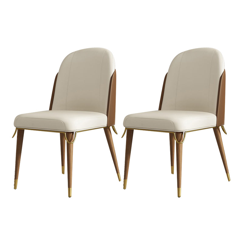 Nordic Style Wood Dining Room Chairs Armless Parsons Chair for Restaurant Use(Set of 2) Walnut Clearhalo ' kitchen&dining_furn' 'Dining Chairs' 'Dining Tables & Seating' 'dining_chair' 'furn' 'furn_dining_chair' 'Furniture' 'furniture_dining_chair' 'Kitchen & Dining Furniture' 'kitchen' 4129650