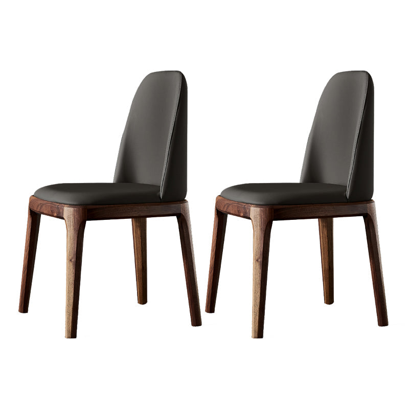 Home Upholstered Dining Side Chairs Armless Chairs with Wood Legs (Set of 2) Black Clearhalo ' kitchen&dining_furn' 'Dining Chairs' 'Dining Tables & Seating' 'dining_chair' 'furn' 'furn_dining_chair' 'Furniture' 'furniture_dining_chair' 'Kitchen & Dining Furniture' 'kitchen' 4129658