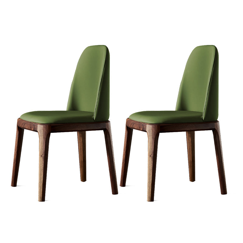Home Upholstered Dining Side Chairs Armless Chairs with Wood Legs (Set of 2) Green Clearhalo ' kitchen&dining_furn' 'Dining Chairs' 'Dining Tables & Seating' 'dining_chair' 'furn' 'furn_dining_chair' 'Furniture' 'furniture_dining_chair' 'Kitchen & Dining Furniture' 'kitchen' 4129664