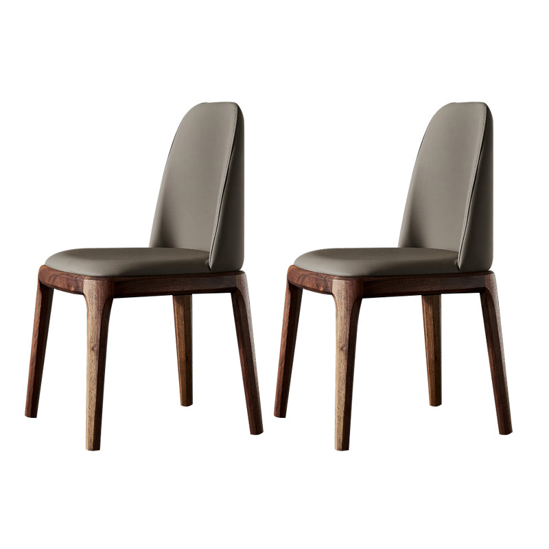 Home Upholstered Dining Side Chairs Armless Chairs with Wood Legs (Set of 2) Grey Clearhalo ' kitchen&dining_furn' 'Dining Chairs' 'Dining Tables & Seating' 'dining_chair' 'furn' 'furn_dining_chair' 'Furniture' 'furniture_dining_chair' 'Kitchen & Dining Furniture' 'kitchen' 4129672