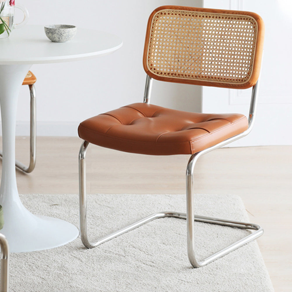 Contemporary Metal Dining Chairs Dining Open Back Side Chair for Home Use Clearhalo ' kitchen&dining_furn' 'Dining Chairs' 'Dining Tables & Seating' 'dining_chair' 'furn' 'furn_dining_chair' 'Furniture' 'furniture_dining_chair' 'Kitchen & Dining Furniture' 'kitchen' 4129676