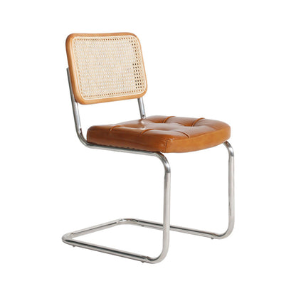 Contemporary Metal Dining Chairs Dining Open Back Side Chair for Home Use Brown 1 Piece Clearhalo ' kitchen&dining_furn' 'Dining Chairs' 'Dining Tables & Seating' 'dining_chair' 'furn' 'furn_dining_chair' 'Furniture' 'furniture_dining_chair' 'Kitchen & Dining Furniture' 'kitchen' 4129677