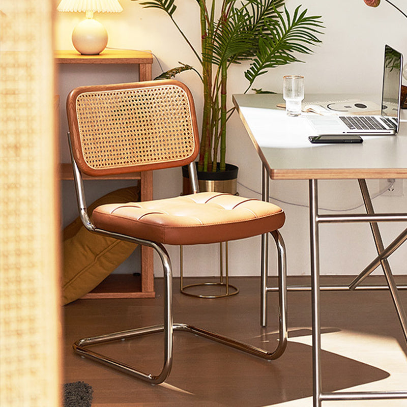 Contemporary Metal Dining Chairs Dining Open Back Side Chair for Home Use Clearhalo ' kitchen&dining_furn' 'Dining Chairs' 'Dining Tables & Seating' 'dining_chair' 'furn' 'furn_dining_chair' 'Furniture' 'furniture_dining_chair' 'Kitchen & Dining Furniture' 'kitchen' 4129679