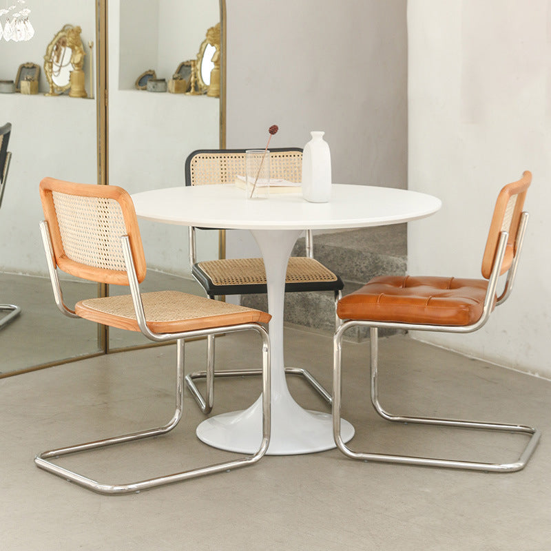 Contemporary Metal Dining Chairs Dining Open Back Side Chair for Home Use Clearhalo ' kitchen&dining_furn' 'Dining Chairs' 'Dining Tables & Seating' 'dining_chair' 'furn' 'furn_dining_chair' 'Furniture' 'furniture_dining_chair' 'Kitchen & Dining Furniture' 'kitchen' 4129681