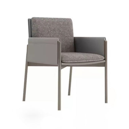 Contemporary Fabric Dining Room Chair Upholstered Arm Single Chair Grey Clearhalo ' kitchen&dining_furn' 'Dining Chairs' 'Dining Tables & Seating' 'dining_chair' 'furn' 'furn_dining_chair' 'Furniture' 'furniture_dining_chair' 'Kitchen & Dining Furniture' 'kitchen' 4129691