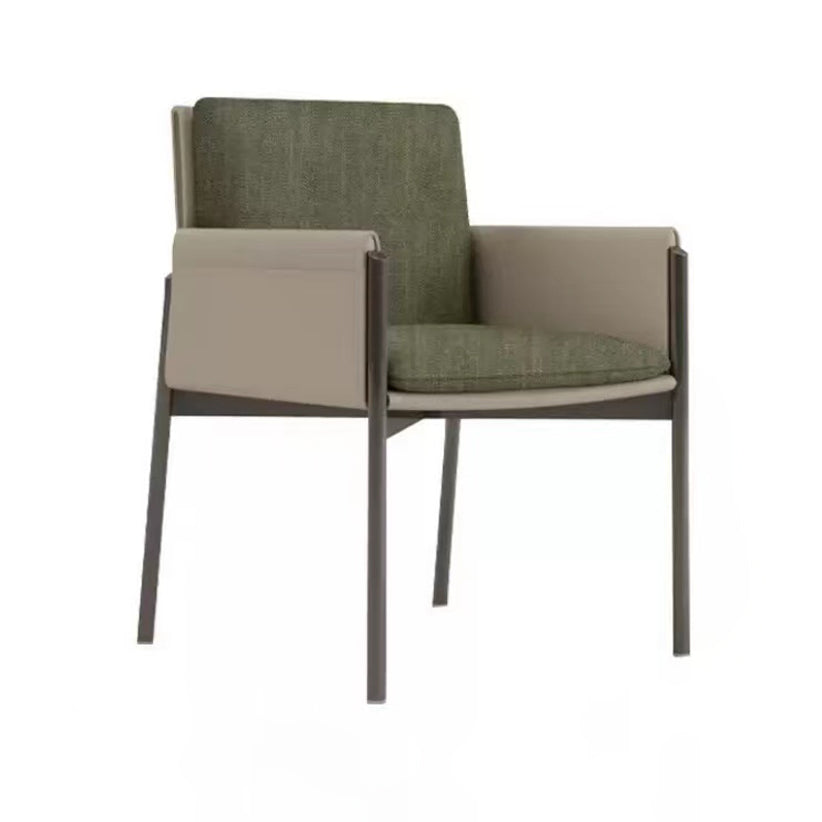Contemporary Fabric Dining Room Chair Upholstered Arm Single Chair Gray-Green Clearhalo ' kitchen&dining_furn' 'Dining Chairs' 'Dining Tables & Seating' 'dining_chair' 'furn' 'furn_dining_chair' 'Furniture' 'furniture_dining_chair' 'Kitchen & Dining Furniture' 'kitchen' 4129692