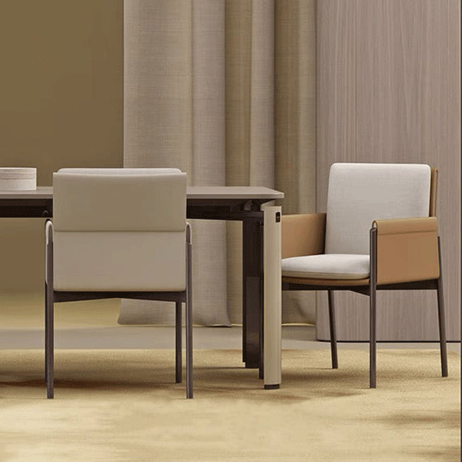 Contemporary Fabric Dining Room Chair Upholstered Arm Single Chair Clearhalo ' kitchen&dining_furn' 'Dining Chairs' 'Dining Tables & Seating' 'dining_chair' 'furn' 'furn_dining_chair' 'Furniture' 'furniture_dining_chair' 'Kitchen & Dining Furniture' 'kitchen' 4129693