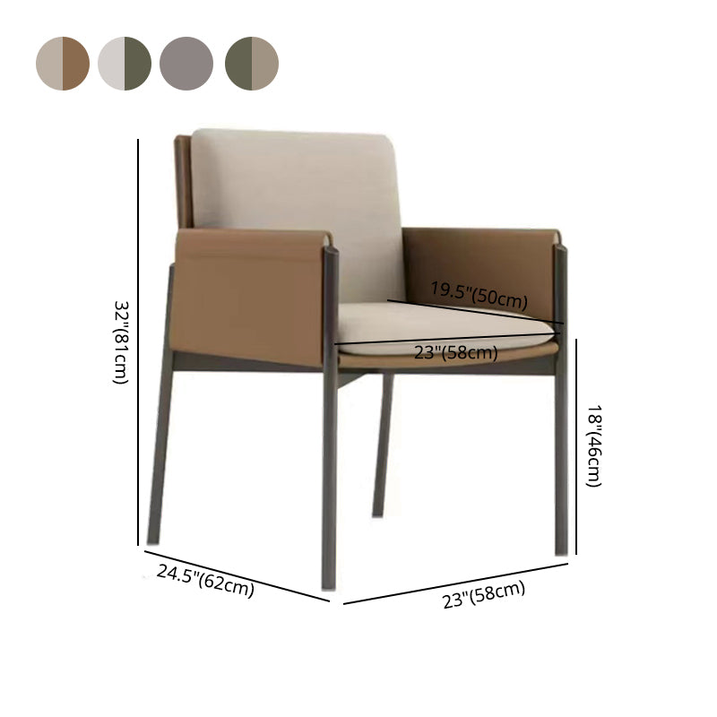 Contemporary Fabric Dining Room Chair Upholstered Arm Single Chair Clearhalo ' kitchen&dining_furn' 'Dining Chairs' 'Dining Tables & Seating' 'dining_chair' 'furn' 'furn_dining_chair' 'Furniture' 'furniture_dining_chair' 'Kitchen & Dining Furniture' 'kitchen' 4129703