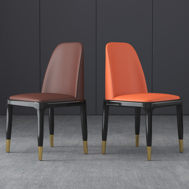 Industrial Rubberwood Parsons Side Chair Matte Finish Leather Dining Chair (Set of 2) Clearhalo ' kitchen&dining_furn' 'Dining Chairs' 'Dining Tables & Seating' 'dining_chair' 'furn' 'furn_dining_chair' 'Furniture' 'furniture_dining_chair' 'Kitchen & Dining Furniture' 'kitchen' 4129706