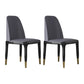 Industrial Rubberwood Parsons Side Chair Matte Finish Leather Dining Chair (Set of 2) Dark Gray Black Gold Clearhalo ' kitchen&dining_furn' 'Dining Chairs' 'Dining Tables & Seating' 'dining_chair' 'furn' 'furn_dining_chair' 'Furniture' 'furniture_dining_chair' 'Kitchen & Dining Furniture' 'kitchen' 4129708