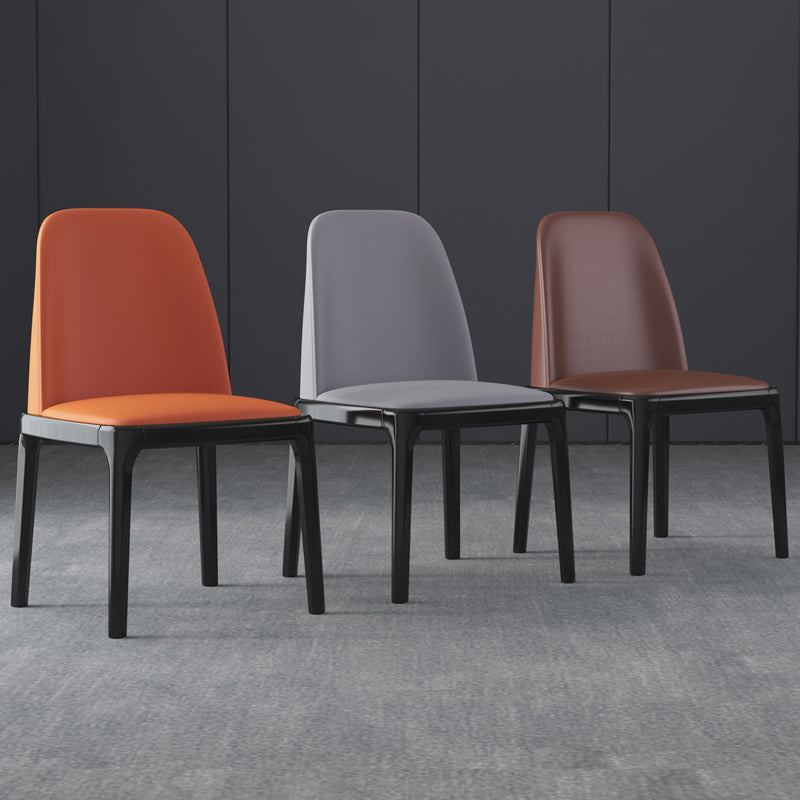 Industrial Rubberwood Parsons Side Chair Matte Finish Leather Dining Chair (Set of 2) Clearhalo ' kitchen&dining_furn' 'Dining Chairs' 'Dining Tables & Seating' 'dining_chair' 'furn' 'furn_dining_chair' 'Furniture' 'furniture_dining_chair' 'Kitchen & Dining Furniture' 'kitchen' 4129709