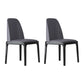 Industrial Rubberwood Parsons Side Chair Matte Finish Leather Dining Chair (Set of 2) Dark Gray Black Clearhalo ' kitchen&dining_furn' 'Dining Chairs' 'Dining Tables & Seating' 'dining_chair' 'furn' 'furn_dining_chair' 'Furniture' 'furniture_dining_chair' 'Kitchen & Dining Furniture' 'kitchen' 4129710