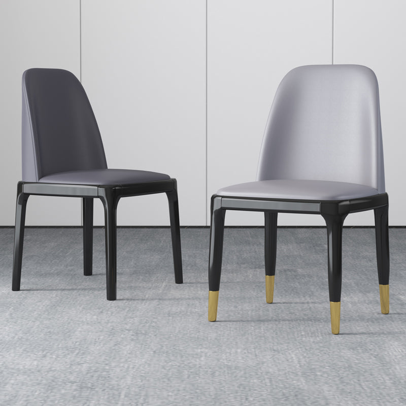 Industrial Rubberwood Parsons Side Chair Matte Finish Leather Dining Chair (Set of 2) Clearhalo ' kitchen&dining_furn' 'Dining Chairs' 'Dining Tables & Seating' 'dining_chair' 'furn' 'furn_dining_chair' 'Furniture' 'furniture_dining_chair' 'Kitchen & Dining Furniture' 'kitchen' 4129711