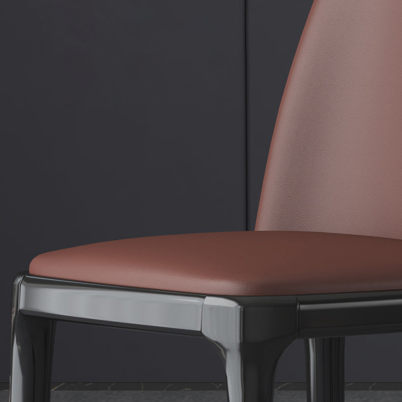 Industrial Rubberwood Parsons Side Chair Matte Finish Leather Dining Chair (Set of 2) Clearhalo ' kitchen&dining_furn' 'Dining Chairs' 'Dining Tables & Seating' 'dining_chair' 'furn' 'furn_dining_chair' 'Furniture' 'furniture_dining_chair' 'Kitchen & Dining Furniture' 'kitchen' 4129717