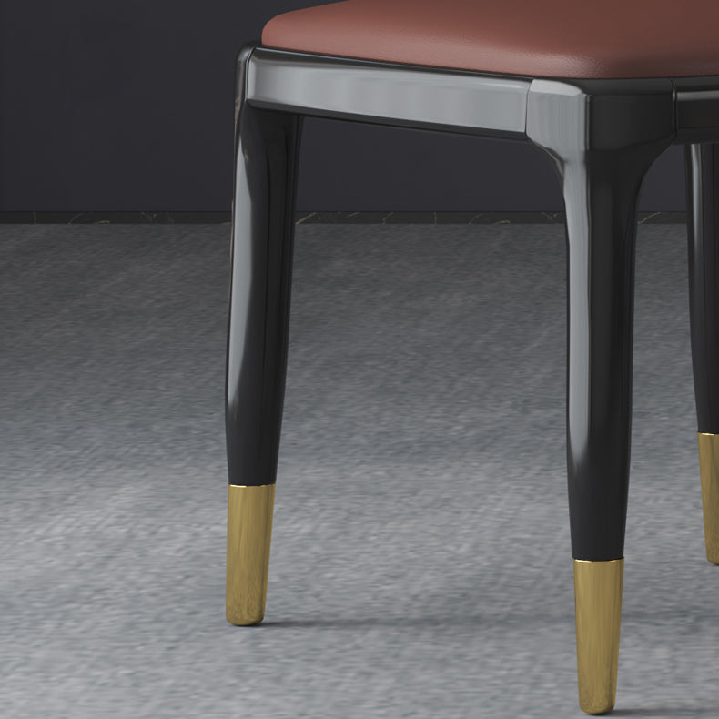 Industrial Rubberwood Parsons Side Chair Matte Finish Leather Dining Chair (Set of 2) Clearhalo ' kitchen&dining_furn' 'Dining Chairs' 'Dining Tables & Seating' 'dining_chair' 'furn' 'furn_dining_chair' 'Furniture' 'furniture_dining_chair' 'Kitchen & Dining Furniture' 'kitchen' 4129720