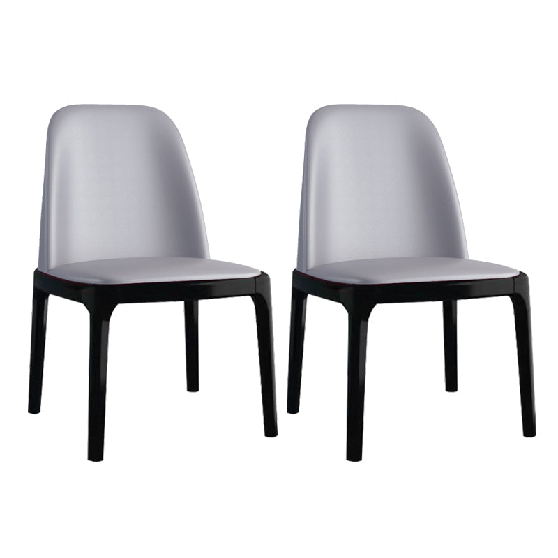 Industrial Rubberwood Parsons Side Chair Matte Finish Leather Dining Chair (Set of 2) Light Gray Black Clearhalo ' kitchen&dining_furn' 'Dining Chairs' 'Dining Tables & Seating' 'dining_chair' 'furn' 'furn_dining_chair' 'Furniture' 'furniture_dining_chair' 'Kitchen & Dining Furniture' 'kitchen' 4129722