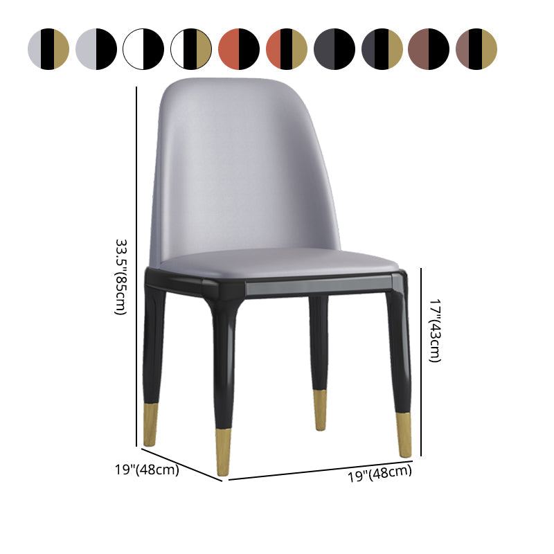 Industrial Rubberwood Parsons Side Chair Matte Finish Leather Dining Chair (Set of 2) Clearhalo ' kitchen&dining_furn' 'Dining Chairs' 'Dining Tables & Seating' 'dining_chair' 'furn' 'furn_dining_chair' 'Furniture' 'furniture_dining_chair' 'Kitchen & Dining Furniture' 'kitchen' 4129725
