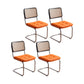 Contemporary Style Metal Chair Dining Room Kitchen Open Back Side Chairs Orange 4 Piece Set Clearhalo ' kitchen&dining_furn' 'Dining Chairs' 'Dining Tables & Seating' 'dining_chair' 'furn' 'furn_dining_chair' 'Furniture' 'furniture_dining_chair' 'Kitchen & Dining Furniture' 'kitchen' 4129731