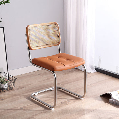 Contemporary Style Metal Chair Dining Room Kitchen Open Back Side Chairs Brown 1 Piece Clearhalo ' kitchen&dining_furn' 'Dining Chairs' 'Dining Tables & Seating' 'dining_chair' 'furn' 'furn_dining_chair' 'Furniture' 'furniture_dining_chair' 'Kitchen & Dining Furniture' 'kitchen' 4129732