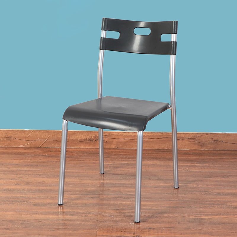 Minimalist Style Colorful Plastic Dining Armless Chair Open Back Dining Side Chair Black 1 Piece Gray Clearhalo ' kitchen&dining_furn' 'Dining Chairs' 'Dining Tables & Seating' 'dining_chair' 'furn' 'furn_dining_chair' 'Furniture' 'furniture_dining_chair' 'Kitchen & Dining Furniture' 'kitchen' 4129750