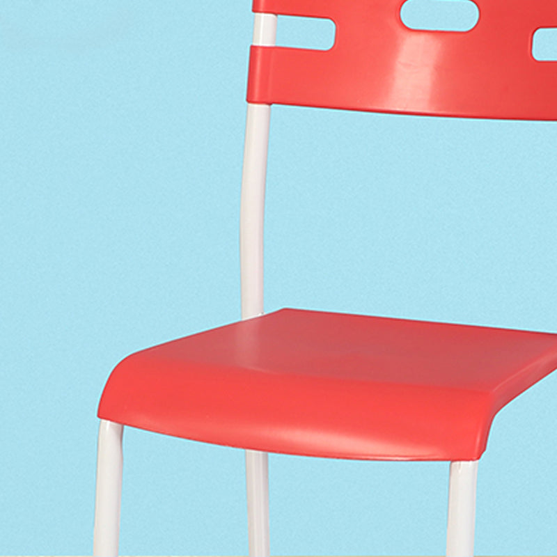 Minimalist Style Colorful Plastic Dining Armless Chair Open Back Dining Side Chair Clearhalo ' kitchen&dining_furn' 'Dining Chairs' 'Dining Tables & Seating' 'dining_chair' 'furn' 'furn_dining_chair' 'Furniture' 'furniture_dining_chair' 'Kitchen & Dining Furniture' 'kitchen' 4129760