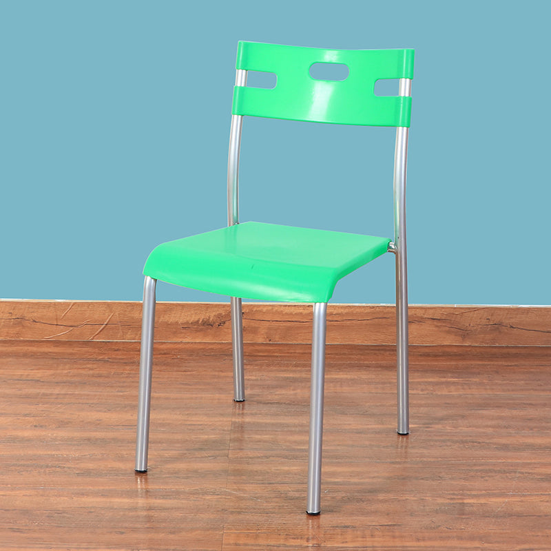 Minimalist Style Colorful Plastic Dining Armless Chair Open Back Dining Side Chair Green 1 Piece Gray Clearhalo ' kitchen&dining_furn' 'Dining Chairs' 'Dining Tables & Seating' 'dining_chair' 'furn' 'furn_dining_chair' 'Furniture' 'furniture_dining_chair' 'Kitchen & Dining Furniture' 'kitchen' 4129767