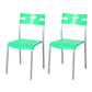 Minimalist Style Colorful Plastic Dining Armless Chair Open Back Dining Side Chair Green 2 Piece Set Gray Clearhalo ' kitchen&dining_furn' 'Dining Chairs' 'Dining Tables & Seating' 'dining_chair' 'furn' 'furn_dining_chair' 'Furniture' 'furniture_dining_chair' 'Kitchen & Dining Furniture' 'kitchen' 4129768