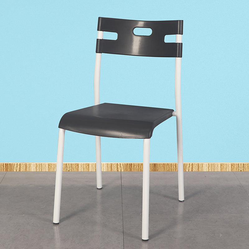 Minimalist Style Colorful Plastic Dining Armless Chair Open Back Dining Side Chair Black 1 Piece White Clearhalo ' kitchen&dining_furn' 'Dining Chairs' 'Dining Tables & Seating' 'dining_chair' 'furn' 'furn_dining_chair' 'Furniture' 'furniture_dining_chair' 'Kitchen & Dining Furniture' 'kitchen' 4129773
