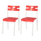 Minimalist Style Colorful Plastic Dining Armless Chair Open Back Dining Side Chair Red 2 Piece Set White Clearhalo ' kitchen&dining_furn' 'Dining Chairs' 'Dining Tables & Seating' 'dining_chair' 'furn' 'furn_dining_chair' 'Furniture' 'furniture_dining_chair' 'Kitchen & Dining Furniture' 'kitchen' 4129780