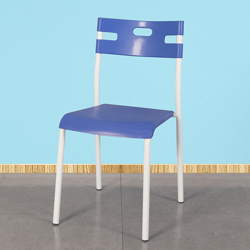 Minimalist Style Colorful Plastic Dining Armless Chair Open Back Dining Side Chair Blue 1 Piece White Clearhalo ' kitchen&dining_furn' 'Dining Chairs' 'Dining Tables & Seating' 'dining_chair' 'furn' 'furn_dining_chair' 'Furniture' 'furniture_dining_chair' 'Kitchen & Dining Furniture' 'kitchen' 4129782