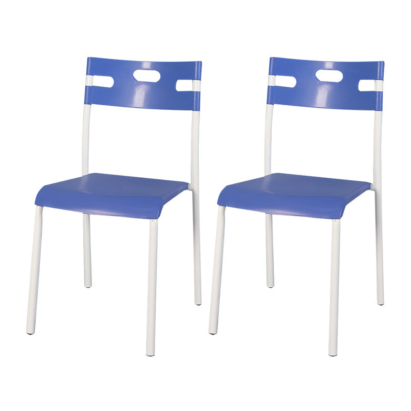 Minimalist Style Colorful Plastic Dining Armless Chair Open Back Dining Side Chair Blue 2 Piece Set White Clearhalo ' kitchen&dining_furn' 'Dining Chairs' 'Dining Tables & Seating' 'dining_chair' 'furn' 'furn_dining_chair' 'Furniture' 'furniture_dining_chair' 'Kitchen & Dining Furniture' 'kitchen' 4129783