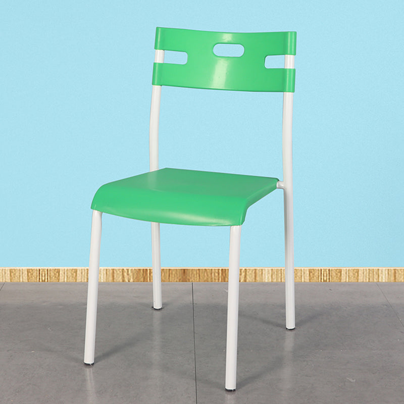Minimalist Style Colorful Plastic Dining Armless Chair Open Back Dining Side Chair Green 1 Piece White Clearhalo ' kitchen&dining_furn' 'Dining Chairs' 'Dining Tables & Seating' 'dining_chair' 'furn' 'furn_dining_chair' 'Furniture' 'furniture_dining_chair' 'Kitchen & Dining Furniture' 'kitchen' 4129785