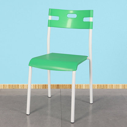 Minimalist Style Colorful Plastic Dining Armless Chair Open Back Dining Side Chair Green 1 Piece White Clearhalo ' kitchen&dining_furn' 'Dining Chairs' 'Dining Tables & Seating' 'dining_chair' 'furn' 'furn_dining_chair' 'Furniture' 'furniture_dining_chair' 'Kitchen & Dining Furniture' 'kitchen' 4129785